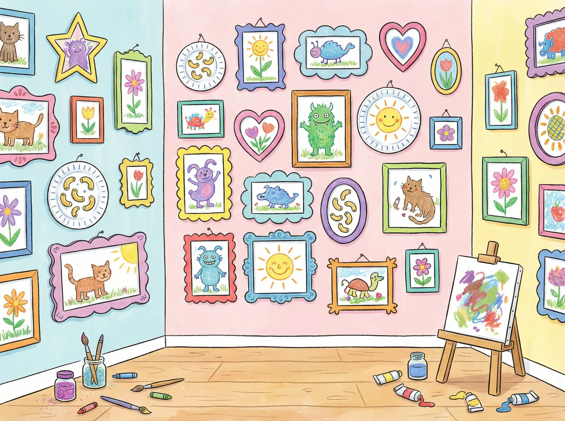 小朋友的彩色画作 - 色窝导航 创意展示